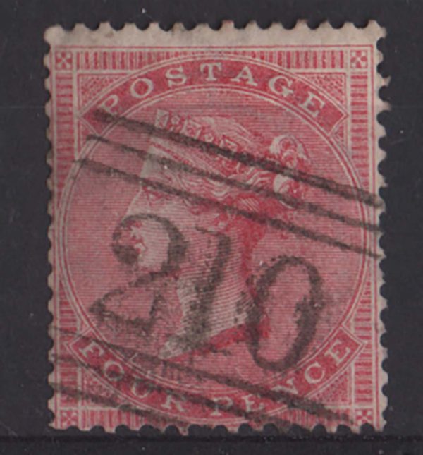 GB 1855 4d rose-carmine large garter sg66 vfu c£150