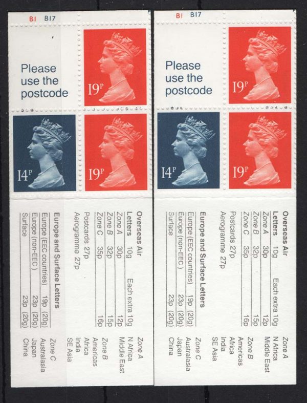 GB Booklets - Folded (good perfs)  FB53 50p Mikado cyl B1B17P-, the scarce perf