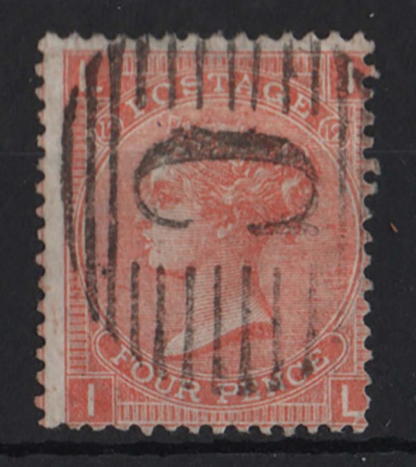 GB Used Abroad 1865 4d plate 12 vfu, crisp Constantinople 'C' numeral sg94