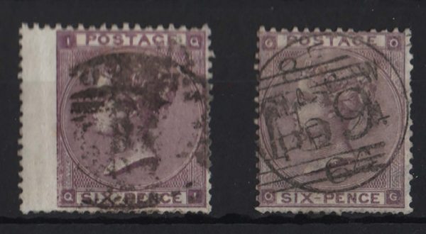 GB 1862 6d deep lilac vgu, (rich shade) a few nibbled perf sg83, ditto lilac sg8