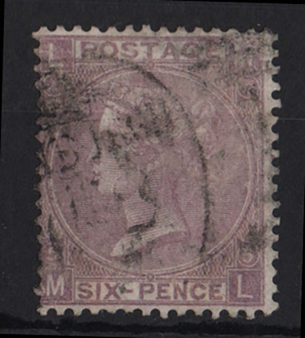 GB 1865 6d lilac plate 5 vfu sg97 c£140