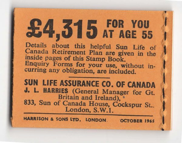 GB Booklets  N22p 2s phosphor October 1965