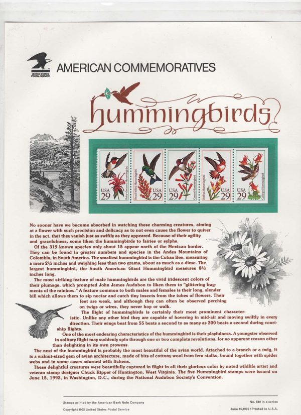 USA 1992 USPS Commemorative Panels um year set complete to van KARMAN #378-358