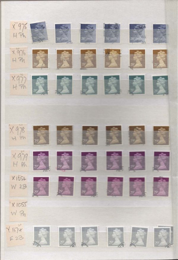GB Collections  Machins in s/book 1971-93 vfu to 75p incl 6 copies