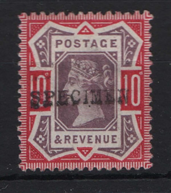 GB 1887 10d ovpt Specimen type 9 sg210s