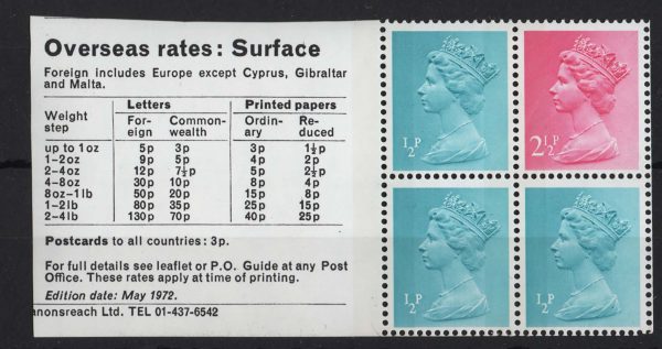 GB 1972 Machin ½p left band um superb perfs