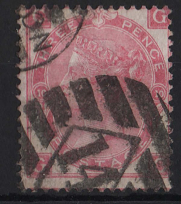 GB 1867 3d rose plate 10 vgu sg103 c£150