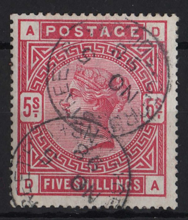 GB 1883 5s rose sg180 vfu cds c£250