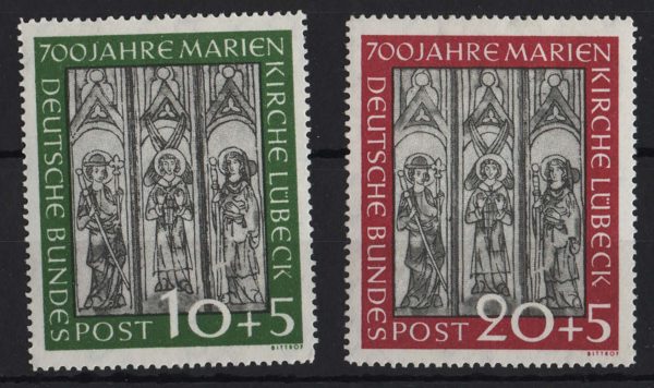 Germany 1951 St Mary Church set f mint sg1065-6