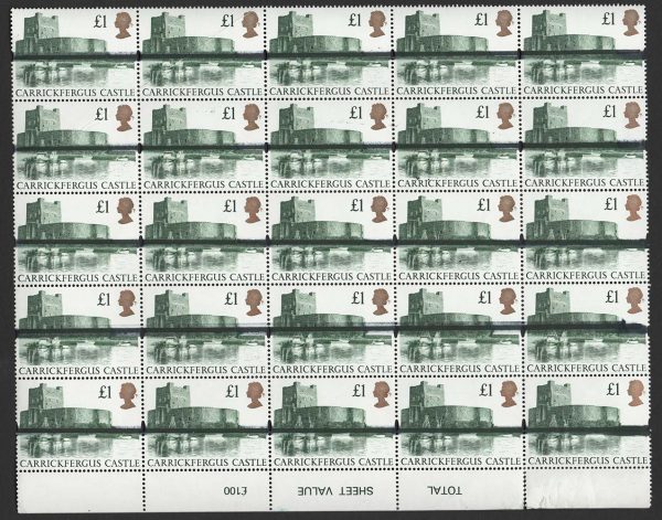 GB 1992 Castles £1 gold heads, attractive blk of 25 with PO training School bars um
