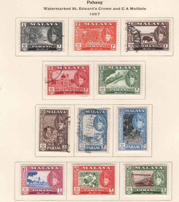 Malaya - Pahang 1967 $1 - $5 f mint c£70 + rest of set m&u