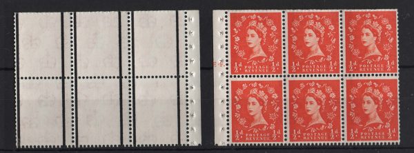 GB 1958 Graphite ½d cyl E4T dot booklet pane um, av perfs c£180