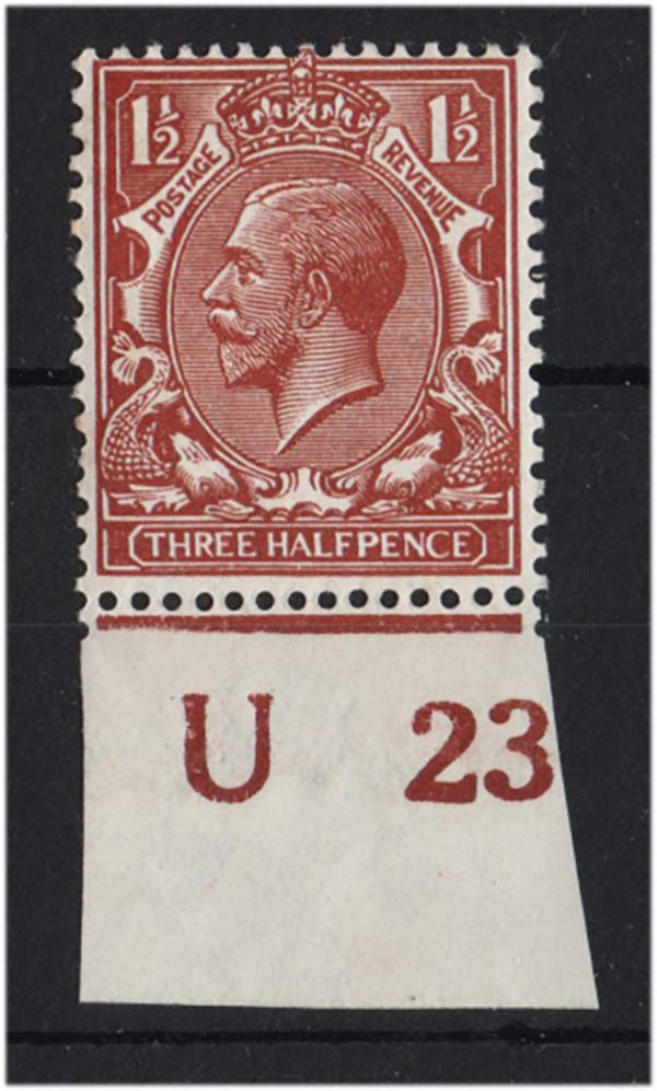 GB 1912 1½d deep bright chestnut um U23 single Spec N14(14) sg364var c£125