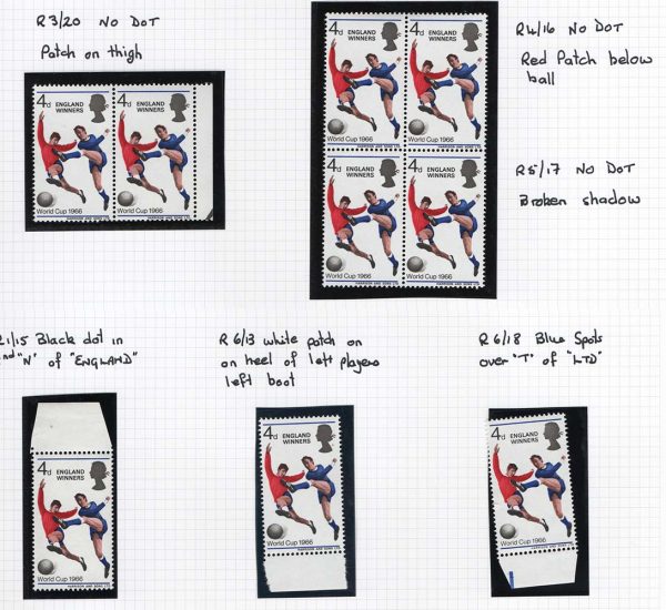GB 1966 England Winners r3/20 patch on thigh, r4/16, r5/17 shadow/red patch um