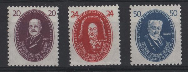 Germany - East 1950 Academy of Sciences 50pf, 24pf & 20pf fine mint