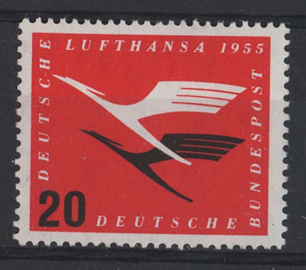Germany 1955 Lufthansa 20pf, sg1134, um