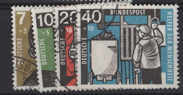 Germany 1957 Humanitarian Relief Fund set, sg1189-92 fine used
