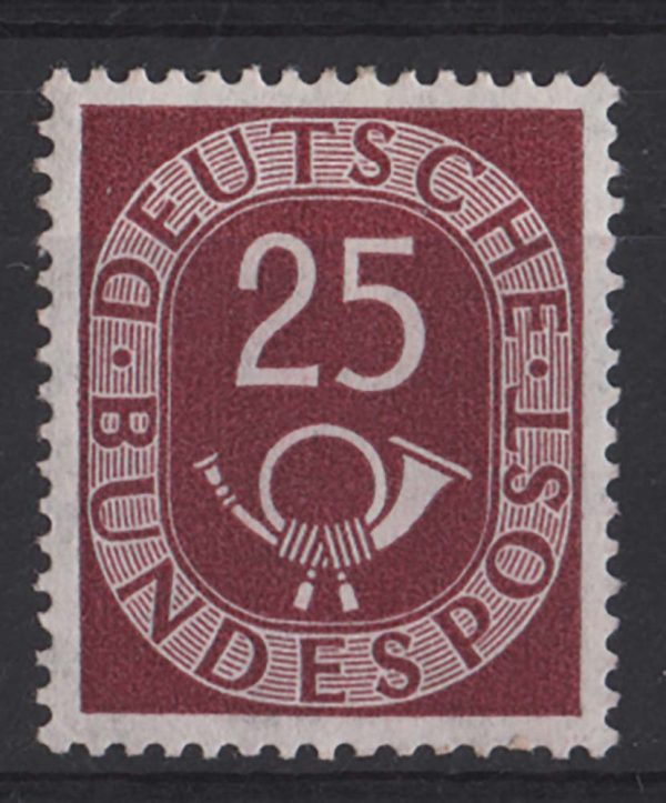 Germany 1951 25pf posthorn sg1053, mint