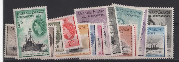 Falklands 1954 Ships set, sgG26-40, vf mint