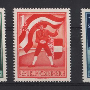 Austria 1950 30 Years National Referendum, sg1212-4, f mint c£180