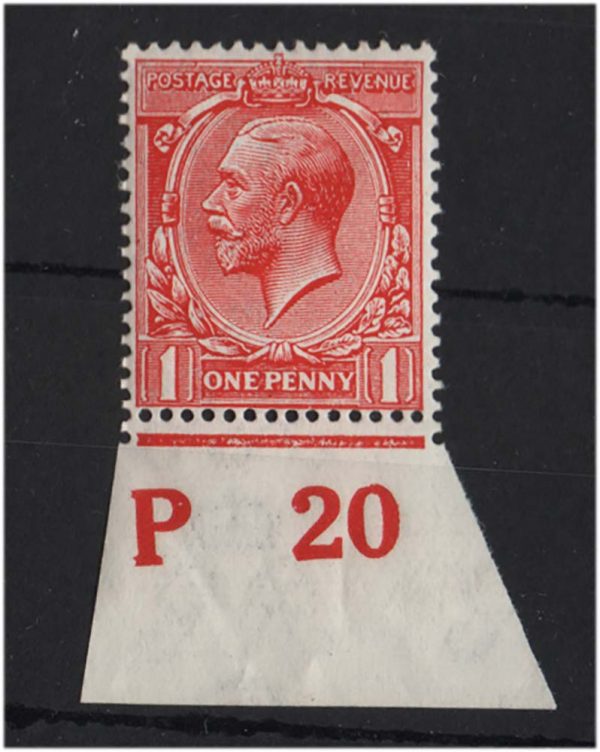 GB 1912 1d deep brick-red um  P20 single Spec N16(6) sg357var c£140