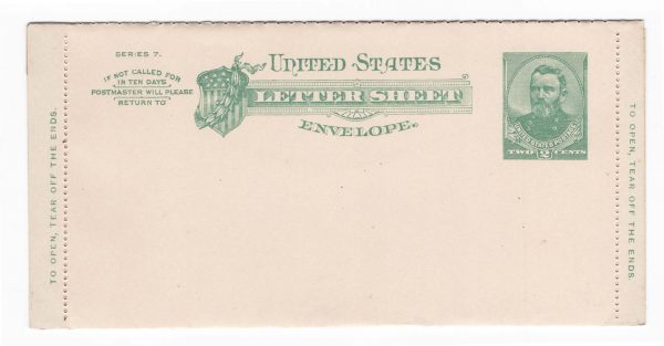USA 1879 2c Gen Grant letter sheet ScU293 series 7 - fine unused unmounted $30