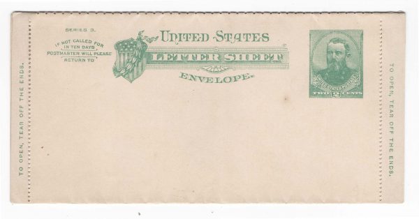 USA 1879 2c Gen Grant letter sheet ScU293 series 3 - unused mounted $30