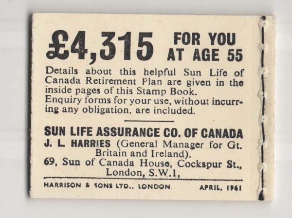 GB Booklets  N04p 2s phosphor April 1961