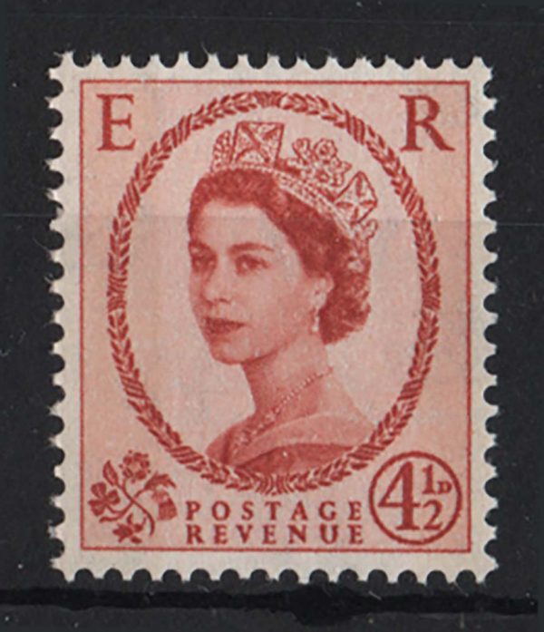 GB 1960 Wilding 4½d cream paper bands applied photo um Spec S97c c£22