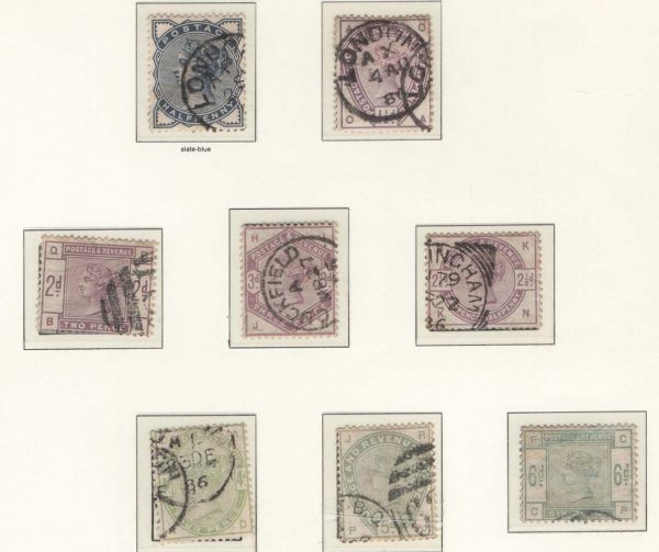 GB 1883 Lilac & greens ½d - 6d vgu-vfu sg187-94, 6d vfu c£1000+