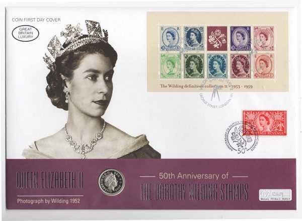GB 2003 Wildings m/sheet coin cover incl £1 coin Mercury cover - fine