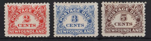Newfoundland 1939 Postage Dules perf 10 2c, 3c, 5c, f mint c329