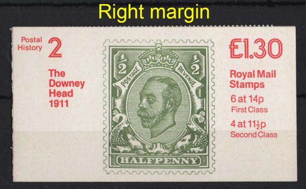 GB Booklets - Folded (good perfs)  FL02B £1.30 Downey Head RM good perfs