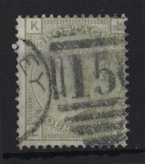 GB 1876 4d sage-green plate 15 gu sg153 c£325