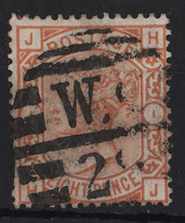 GB 1876 8d orange gu sg156 good colour c£350
