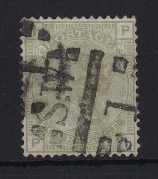 GB 1876 4d sage-green plate 16 vgu sg153 c£300
