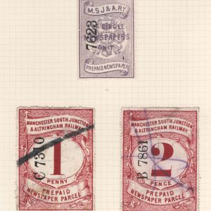 GB Railway  Manchester South Junction & Altrincham Railway 1d,  2d Newspaper Parcel
