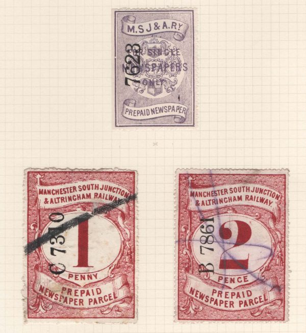 GB Railway  Manchester South Junction & Altrincham Railway 1d,  2d Newspaper Parcel