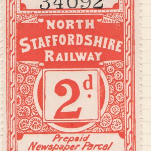 GB Railway  North Staffordshire Railway: 2d Newspaper  Parcel stamp f mint