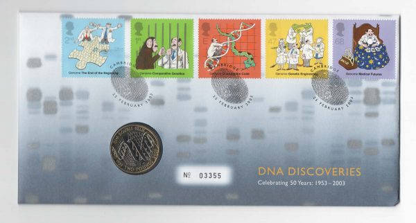 GB 2003 Secrets of Life £2 B/UNC PNC coin cover