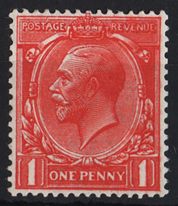 GB 1912 1d deep orange-vermilion trivial colour bleed otherwise vf mint sg361var