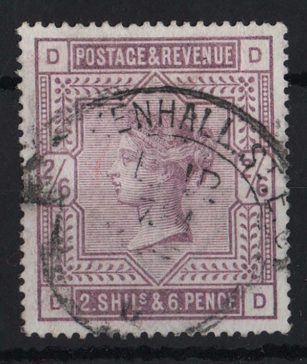 GB 1883 2/6d lilac sg178 vfu, hooded Leadenhall St cds