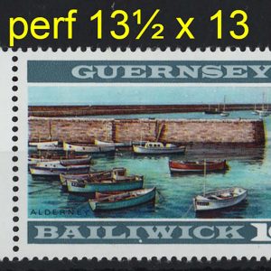Guernsey 1969 10s perf 13½x13 um marginal