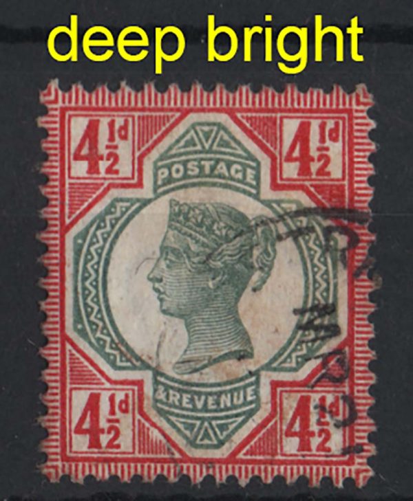 GB 1887 4½d green & deep bright carmine vfu cds sg206a c£650