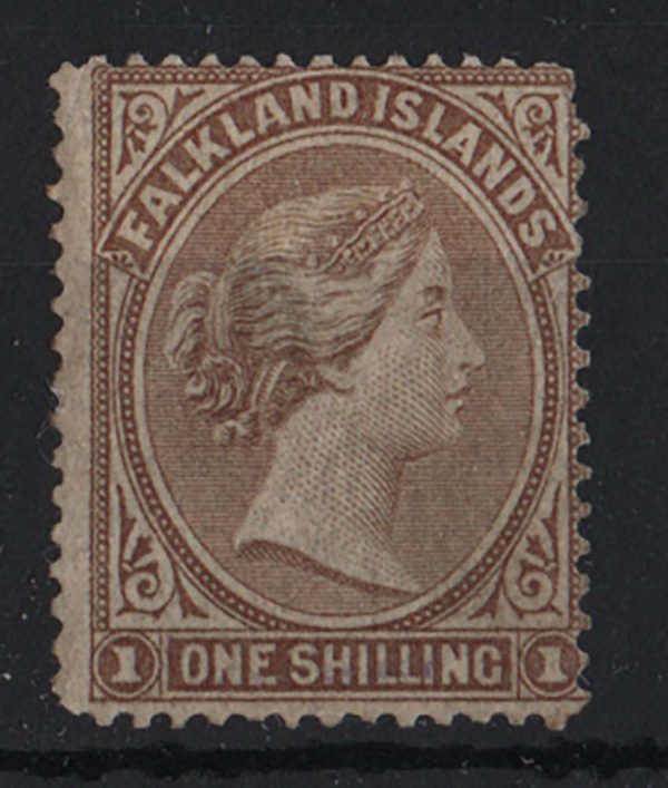 Falklands 1878 1s bistre-brown f mint sg4 c£90