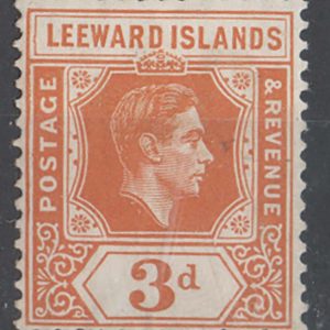 Leeward Is 1938 3d orange chalky f mint sg107 c£42