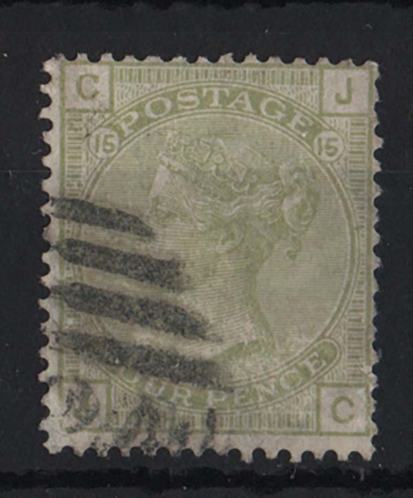 GB 1876 4d sage-green plate 15 vgu, neat numeral, good colour sg153 c£325