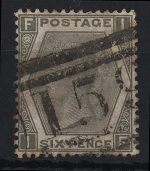 GB 1872 6d grey plate 12 vgu sg125 c£300