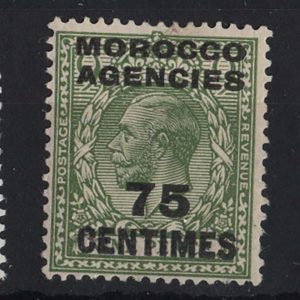 Morocco Agencies 1924 French currency 50c on 5d, 75c on 9d, 1f50 on 1s fresh m/m
