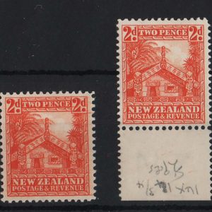 New Zealand 1936 2d perf 14 & perf 14x15 um sg580c, 580d c£65 as mm